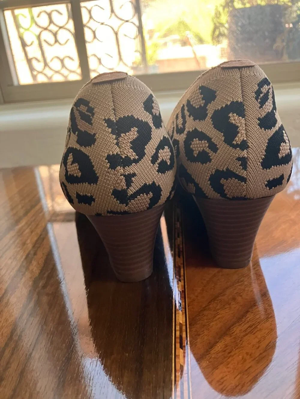 Vivaia Women's 8.5-9 US Margot Wedge, Leopard Print, Square Toe NWOT